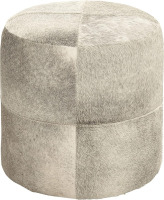 Deco 79 Leather Handmade Stool with Patchwork Pattern, 16" x 16" x 16", Gray New In Box $399