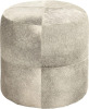 Deco 79 Leather Handmade Stool with Patchwork Pattern, 16" x 16" x 16", Gray New In Box $399