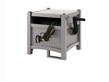 Suncast 100 ft. Gray Free Standing Hideaway Hose Reel New in Box $199