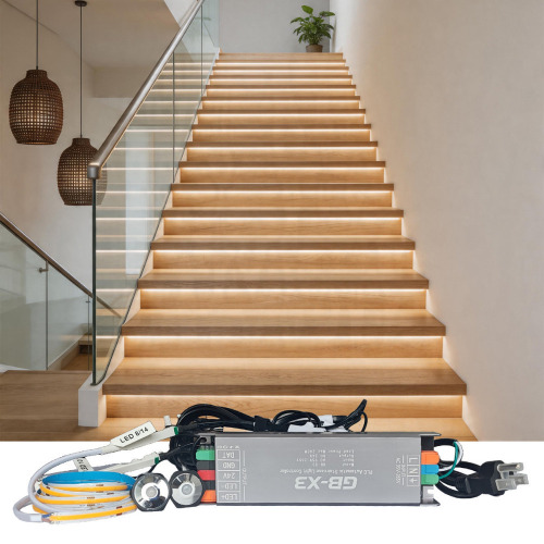 Wrought Studio&trade; LED Smart Motion-Activated Stair Light with Remote Controlled Motion LED Step Light LED, Stair Lighting Adjustable Brightness Light Speed Steps Number (24Steps, 3000k) New In Box $299