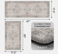 Bungalow Rose Comfort Rebound PVC Anti-Fatigue Kitchen Mats with Cushioned Support, Non-Skid, Water Resistant 2-Piece Set $99