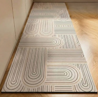 Latitude Run&reg; 19.7"x63" Absorbent Floral Non-Skid Runner Rug with Rubber Backing for Entryway & Kitchen $99