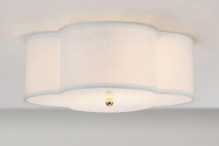 Etta Avenue&trade; Teen Alice 2-Light 17"W Dimmable White Fabric Flush Mount New In Box $299