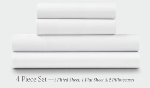 Ella Jayne 1200 Thread Count 100% Cotton Sateen Deep Pocket 4-piece Sheet Set - King, White, New In Box $299