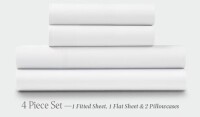 Ella Jayne 1200 Thread Count 100% Cotton Sateen Deep Pocket 4-piece Sheet Set - King, White, New In Box $299
