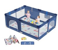 CoziBB Baby Playpen with Mat, 71" &times; 59" Extra Large Playpen for Toddler, Baby Playard with Breathable Mesh, Fence Play & Sleep Area for Indoor & Outdoor New in Box $299