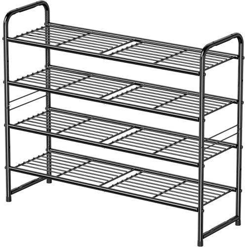 Rebrilliant 4-Tier 20 Pair Shoe Rack, Metal Stackable Shoe Storage for Closet New Shelf Pull $89