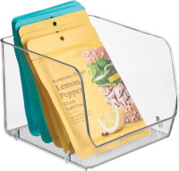iDesign Stackable Open-Front Storage Bin, Clear | Kitchen and Pantry Organization New In Box