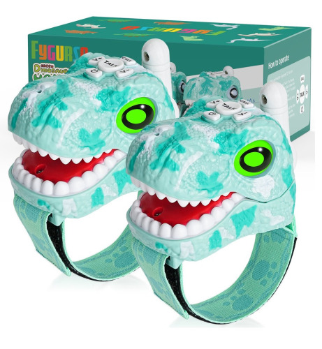 KALNUR Dinosaur Walkie Talkies for Kids,Two-Radios Toys Watch for Boys & Girls Ages 3-12, Long Range, 3 Channels / Fygurso Remote Control Car RC Cars With Sides Light Strip And Headlights Double Sided 360 Flips Rotating RC Stunt Car, 2.4Ghz All Terrain To