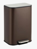 Homhougo Kitchen Trash Can, Stainless Steel Garbage Can with Inner Wastebasket, Step Trash Can with Soft-Close Lid, Rectangular Rubbish Bin for Bathroom, Kitchen, Living Room, Brown $99