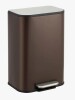 Homhougo Kitchen Trash Can, Stainless Steel Garbage Can with Inner Wastebasket, Step Trash Can with Soft-Close Lid, Rectangular Rubbish Bin for Bathroom, Kitchen, Living Room, Brown $99