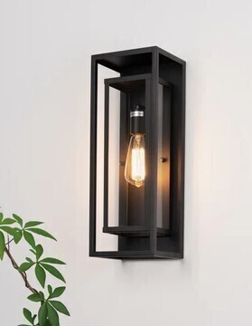 17 Stories Classic Outdoor Wall Sconce 1 Light Rectangular Metal Frame and Clear Glass Shade Waterproof New In Box $199