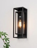 17 Stories Classic Outdoor Wall Sconce 1 Light Rectangular Metal Frame and Clear Glass Shade Waterproof New In Box $199