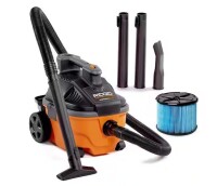 RIDGID 4 Gal. 5.0 Peak HP Portable Shop Vacuum Wet Dry Vac with Fine Dust Filter, Locking Hose and Attachments WD4070 On Working $199