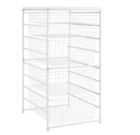 Everbilt 34.76 in. H x 17.13 in. W White Steel 5-Drawer Close Mesh Wire Basket New In Box $199