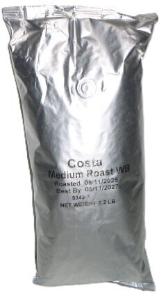 Costa Medium Roast Whole Bean Coffee, 2.2 lb New Best by 5/2027