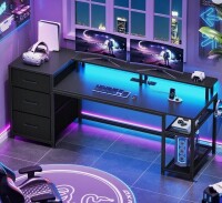 Wrought Studio L-Shaped Metal Base Computer Desk with Power Outlet New in Box $299