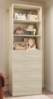 Latitude Run Betton Danniele Closet System with 4 Wood Drawers, Closet Organizer in Washed Oak New in Box $299