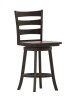 Flash Furniture Liesel Commercial Grade Wooden Classic Ladderback Swivel Counter Height Barstool with Solid Wood Seat, Gray Wash Walnut New in Box $299