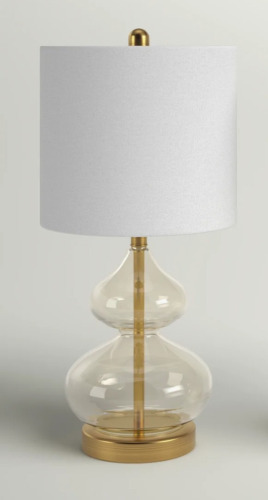 Wade Logan&reg; Ayube Ellipse Curved Gourd Glass Table Lamp New In Box $299