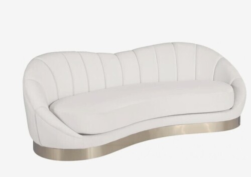 Meridian Furniture Shelly Velvet Sofa in Cream New in Box $2999