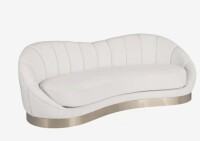 Meridian Furniture Shelly Velvet Sofa in Cream New in Box $2999