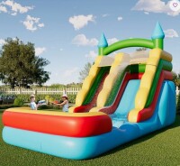 AMERLIFE Commercial Bounce House, Inflatable Bouncer with Air Blower, Jumping Castle with Slide, Outdoor Indoor Bouncy Castle with 100% PVC Material for Kids 3-12 (252*107*157In) New in Box $!599
