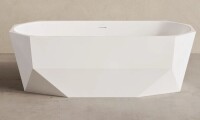 Swiss Madison Brusque 67" Diamond Shaped Soaking Freestanding Bathtub In Glossy White, Drain Included SM-FB4001GW New in Box $1299