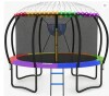GVDV 12Ft Round Backyard Trampoline With Safety Enclosure, The Gift Is Basketball Hoop, Sprinkler, Lights New Open Box $499