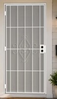 Jubest 36 in. x 80 in. Universal/Reversible Powder Coated White Surface Mount Outswing Steel Security Door with Expanded Metal Screen in White New in Box $499