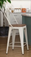 17 Stories Burney Counter Stool in White New in Box $299