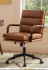 AllModern Anagrace Leather Upholstered Swivel Tilt Task Office Chair in Camel New in Box $499