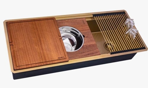 Ruvati 45-inch Stainless Steel Workstation Two-Tiered Ledge Undermount Kitchen Sink RVH6333GG New in Box $1699