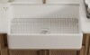 Deervally Grove 30" L X 18" W Rectangular White Single Basin Fireclay Farmhouse / Apron Kitchen Sink with Grid and Strainer DV-1K510 New in Box $499