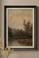 Ashbrook Premium Framed Vintage Woodland Landscape Wall Art: Classic Forest Scenery Prints on Premium Canvas with 26"x36" Frame New In Box $199