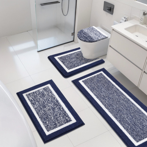Ebern Designs 4 Piece Soft Absorbent Microfiber Bath Rug Set with Non-Slip Backing $89