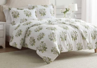 Martha Stewart Eloise Floral Grey 3-Piece King Duvet Set $299
