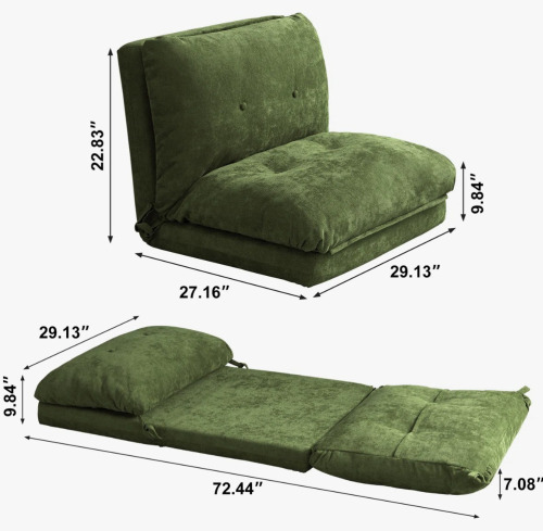 Mercer41 Folding Sofa Bed Convertible Sofa Bed with Ergonomic Design Sleeper Floor Sofa for Apartment Bedroom New Shelf Pull $299