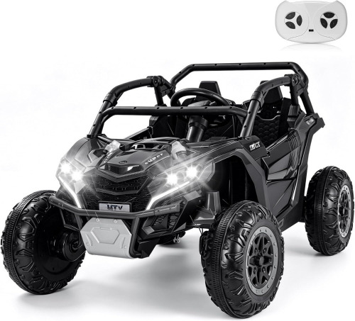 Firstness 24V Ride on Toy 800W Electric Remote Control Ride on Cars for Kids 2-Seater Riding Cars for Kids Ages 3-8, 3 Speed Mode, Music, LED Light, Off-Road UTV Ride on Truck for Boys & Girls, Black New In Box $399
