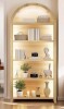 HWB 68.9" Arched Display Bookshelf Cabinet - 5-Tier Open Storage Shelf (Wood) New In Box $399