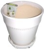Southern Patio 7.9 in. Ravanaey Small Glossy White Ceramic Planter (7.9 in. D x 7.9 in. H) With Drainage Hole and attached saucer New $79 - 2