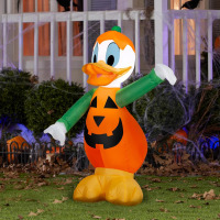 Gemmy Donald Duck Halloween Inflatable, 3.5 Ft Tall Lighted Pumpkin Yard Decoration, Disney Outdoor Decor with Stakes and Tethers / Disney Airblown Inflatable Cutie Mickey Mouse Disney , 3 ft Tall, Orange New in Box Assorted $199