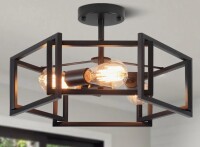 17 Stories Lepe 3-Light Dimmable Large Geometric Semi Flush Mount Ceiling Light Fixture $299