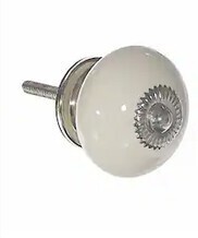 Trinca-Ferro 1 3/5" Diameter Round Knob in Ivory New In Box