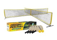 Vivere CROSSNET&reg; Pickleball Game includes a 2-way net with 4-way add-ons, durable frame, four paddles, and two pickleballs New Open Box $299