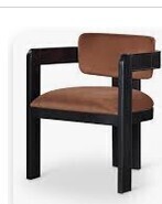 Meridian Furniture Sacha Cognac/Black Velvet Accent Chair New in Box $599