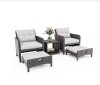 Pamapic 5-Pieces Wicker Patio Furniture Set Outdoor Patio Chairs with Ottomans, Gray Cushions New in Box $699