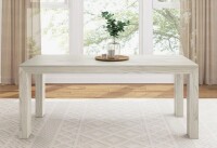 Wade Logan Chalonda Pine Solid Wood Dining Table in White Sand New in Box $699