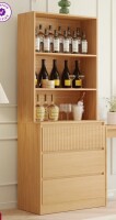 Latitude Run 71&rdquo; Wood Book Cabinet Storage Bookcase With 3 Open Shelves & 3 Large Drawers New in Box $499