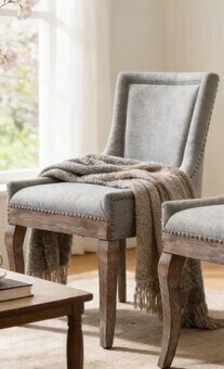 Red Barrel Studio Farmhouse Upholstered Accent Chair in Beige New in Box $399